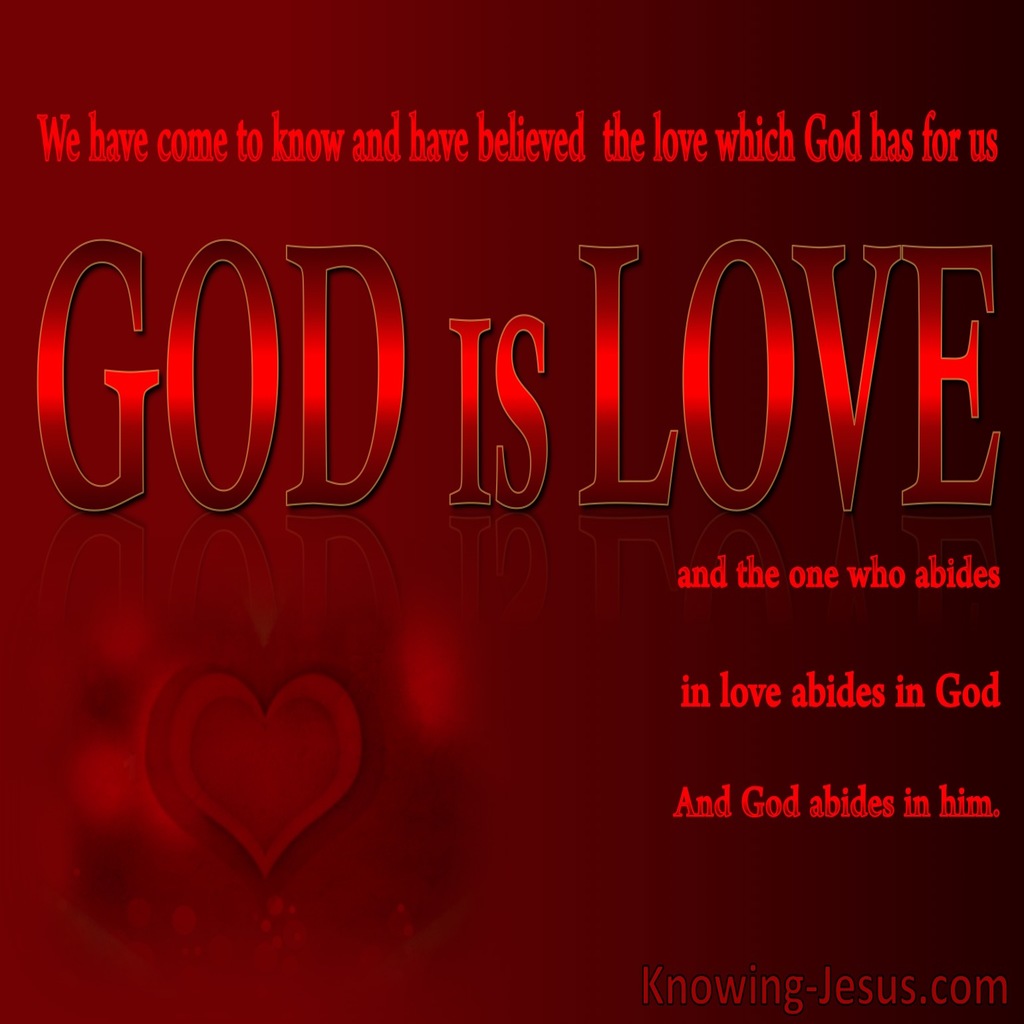 1 John 4:16 We Believe That God Is Love (red)